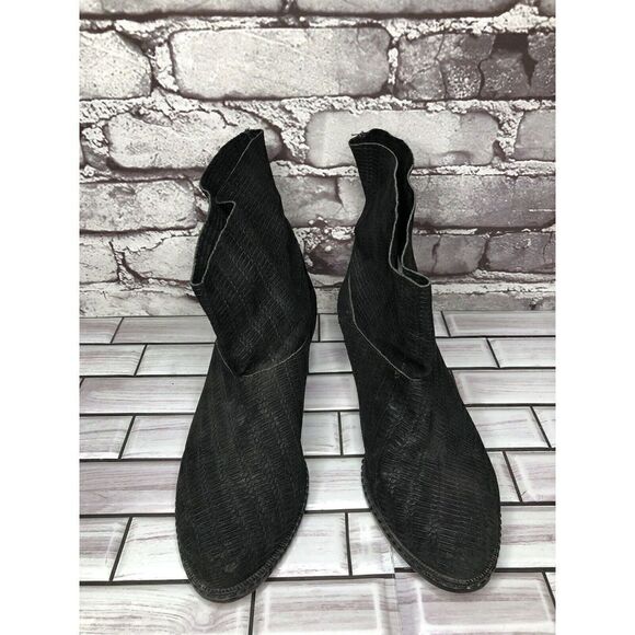 Joe's Black Suede Leather Casual Pull On Heeled Boots Women Sz 7M US/38EU - Picture 2 of 16